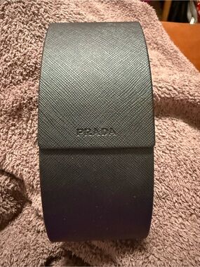Prada Black Saffiano Leather Sunglasses Case